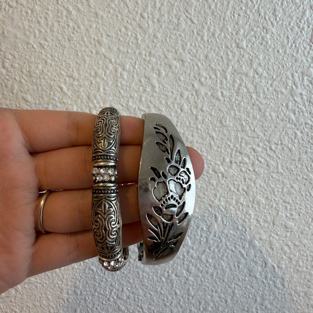 Brighton Silver Floral and Patterned Bracelets and Brighton earrings